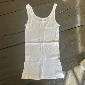 Vince Bright White Ribbed Tank Top size XS